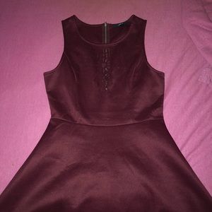 Burgundy flare dress